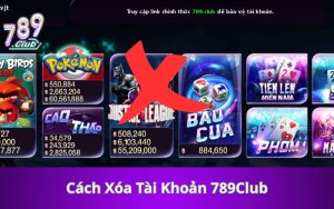 cách xóa tài khoản 789Club