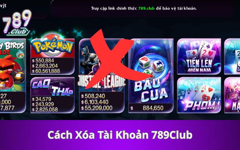 cách xóa tài khoản 789Club