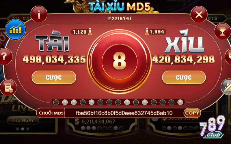 Cách tính tài xỉu MD5 789Club theo nhịp cầu