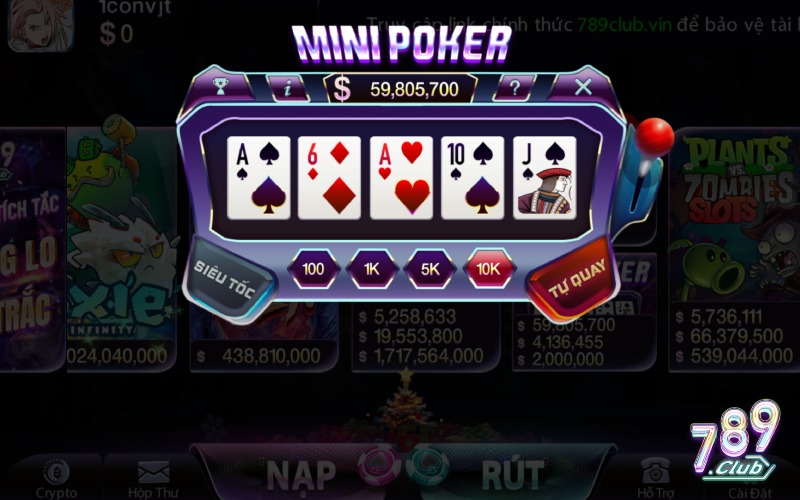 Kinh nghiệm khi chơi Mini Poker 789Club