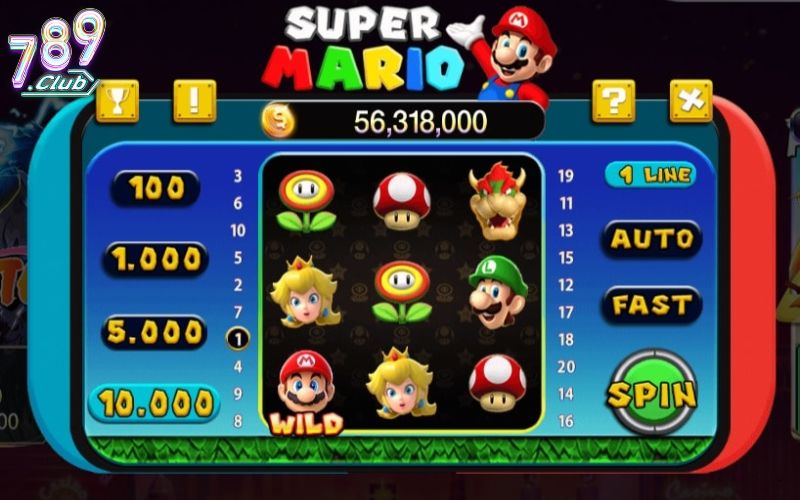 Những tính năng hấp dẫn trong slot Super Mario 789Club